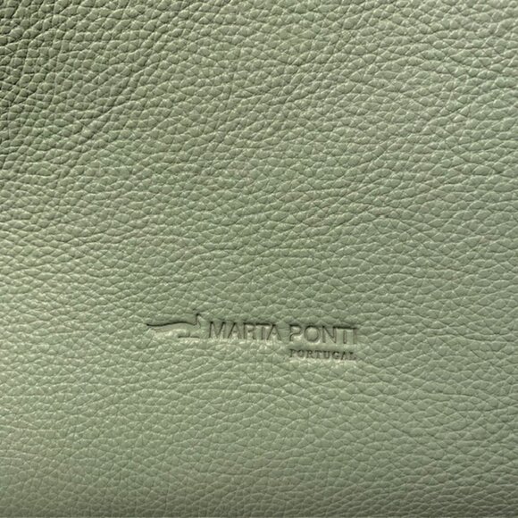 Marta Ponti Portugal Sage Green Leather Satchel NWOT - Picture 3 of 10